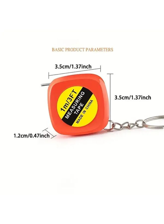Mini Automatic Retractable Square Tape Measure Keychain Random Color Portable Measuring Tool - Image 3
