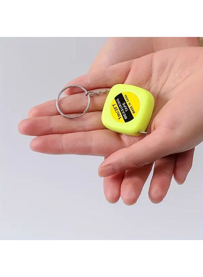 Mini Automatic Retractable Square Tape Measure Keychain Random Color Portable Measuring Tool - Image 4