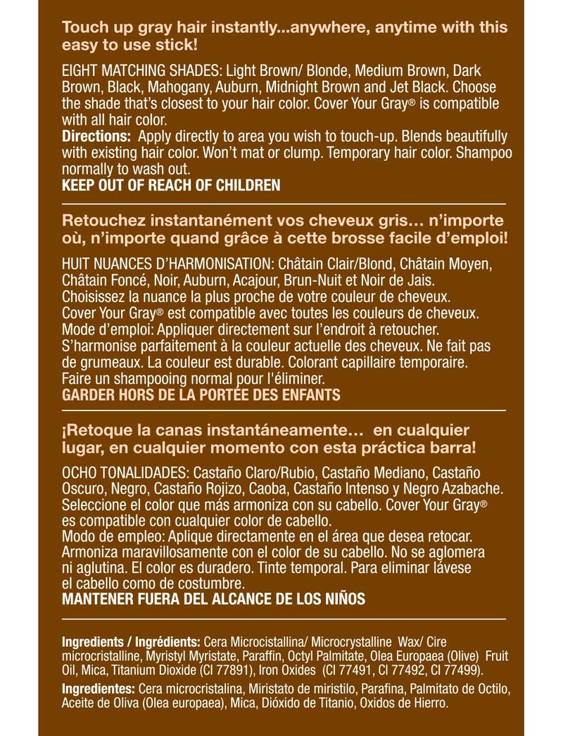 Cover Your Gray Hair Color Touch-Up Stick - Dark Brown (2-Pack) - Image 2