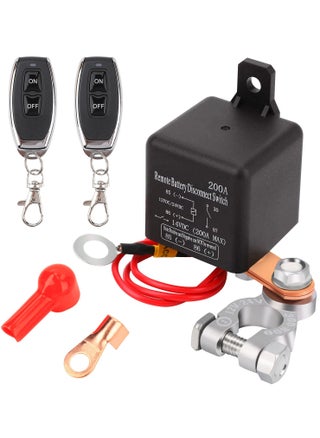 DC12V 200A Remote Battery Disconnect Kill Switch for Camper, Marine, Truck, Trailer, RV: Upgraded Anti-Theft, Prevent Battery Drain, with 2 Wireless Keys, (Black Negative Wire at Bottom) - pzsku/ZE6C8BD5B6C0990920CA4Z/45/_/1721302633/5bb06a29-533d-4d37-ac6f-ba3e44edbbfb