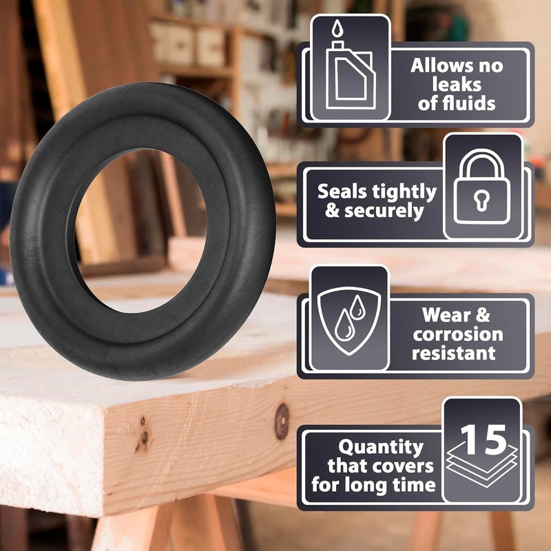 AUTOMAJOR 15pcs Oil Drain Plug Crush Rubber Washer Gasket Black Seal – 12mm Replacement for Buick/Cadillac/Chevrolet/GMC/Hummer/Oldsmobile/Pontiac/Saturn - OEM 12616850 Fits for GM 1975-2021 - Image 2