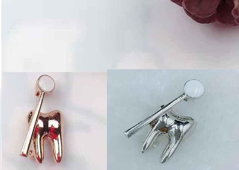 2 Piece Doctor-Nurse Brooch Tooth Figure Jewelry