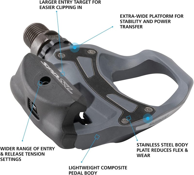 SHIMANO PD-R550 SPD-SL Road Pedals - Black - Image 2
