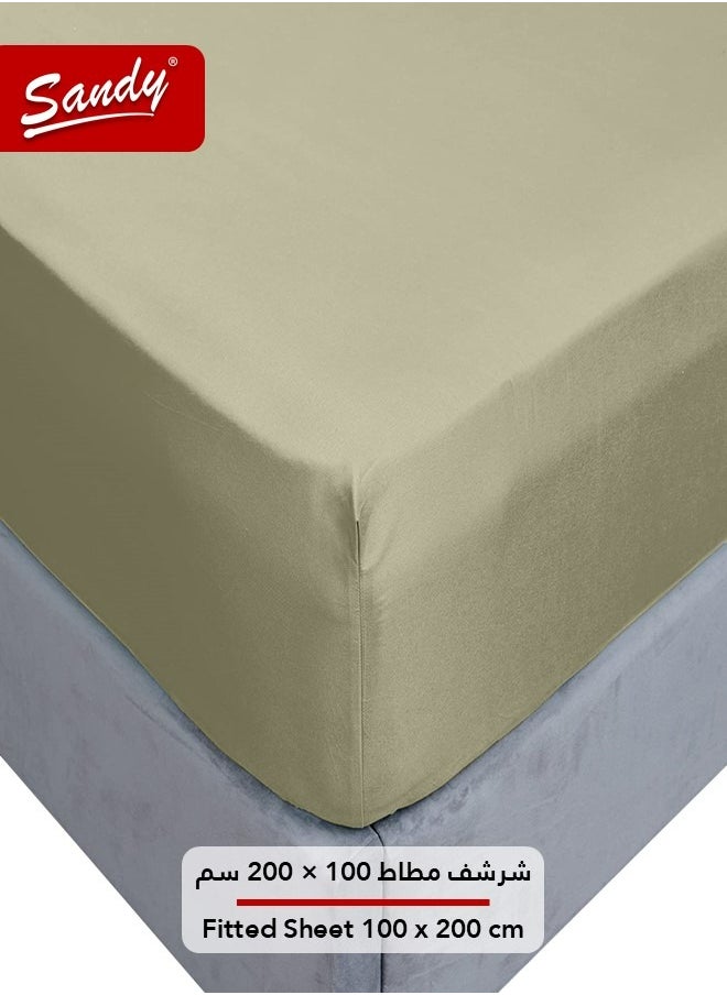Sandy Sandy Premium Hotel Quality Fitted Sheet and Pillow Case, Bed Sheet 2 Pieces Set, Soft & Breathable and Cooling, Twin Size 100 x 200 cm, Olive  - Image 2