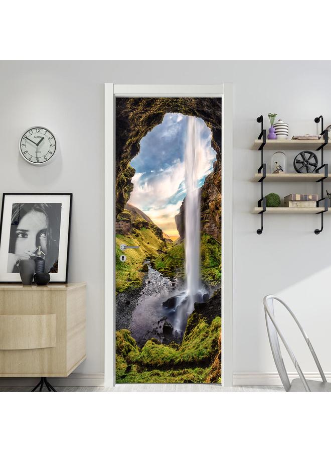 Bluejw Foreign Trade Goods 77/90cm Landscape Decoration Simulation Door Stickers Bedroom Living Room Door Renovation Pvc Wall Stickers A Generation Of Hair - Image 5