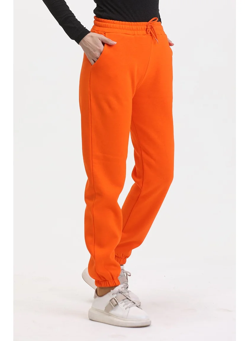 Sefa Merve Three Thread Combed Cotton Sweatpants 10400-08 Orange