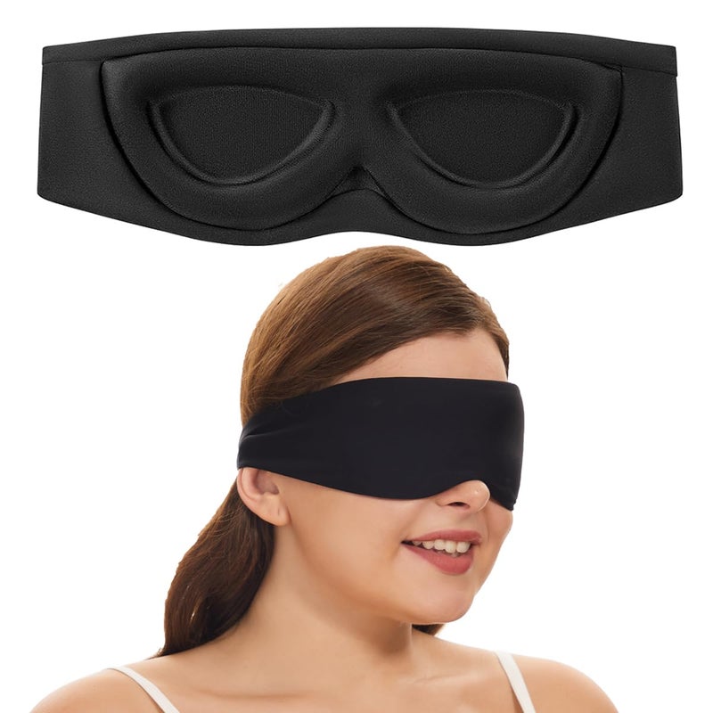 ALASKA BEAR Sleep Mask for Side Sleepers 2022 Headband Design CupShaped and ExtraSoft 100 Blackout Eye Mask Shades Cover for Men and Women Home or Travel Machine Washable Black - Image 3