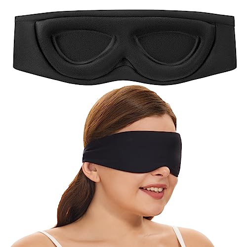 ALASKA BEAR Sleep Mask for Side Sleepers 2022 Headband Design CupShaped and ExtraSoft 100 Blackout Eye Mask Shades Cover for Men and Women Home or Travel Machine Washable Black - Image 2