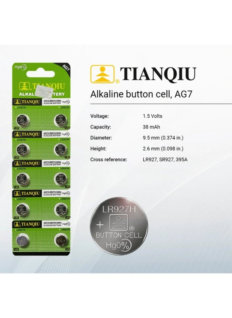 TIANQIU 10-Pieces Tianqiu AG7/ LR927H/ 395A 1.5V Alkaline Batteries  - Image 2