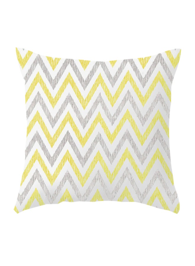 Square Shape Decorative Throw Pillow Grey/Yellow/White 45 x 45cm