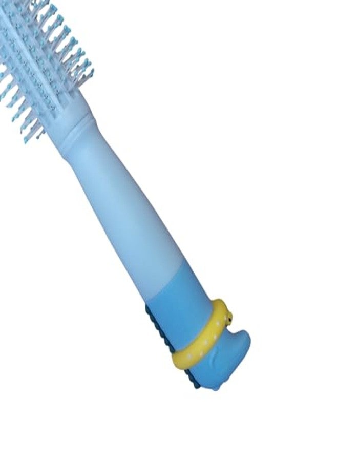 سكارليت لاين فرشاة شعر دائرية احترافية مضادة للكهرباء الساكنة من سكارليت لاين، بمقبض مطاطي أنيق، وشعيرات نايلون ذات رؤوس كروية لتصفيف الشعر - أزرق - Image 4