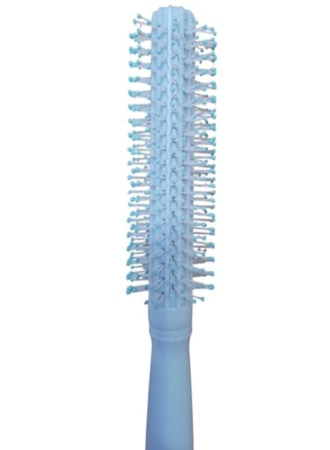 سكارليت لاين فرشاة شعر دائرية احترافية مضادة للكهرباء الساكنة من سكارليت لاين، بمقبض مطاطي أنيق، وشعيرات نايلون ذات رؤوس كروية لتصفيف الشعر - أزرق - Image 3