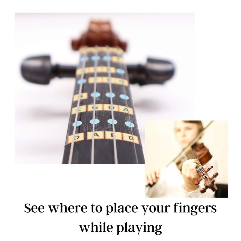 FFG NOTE THE DIFFERENCE Fantastic Finger Guide for Violins Kids/Adult Beginner | Stringed Musical Instruments | Fingerboard and Fretboard Stickers for Learning All Notes | Play or Fiddle, 4/4-Size - Image 5