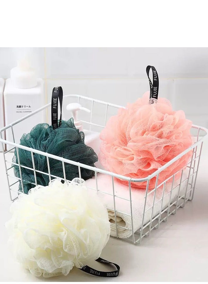 3-Piece Mesh Bath Sponge Loofah Multicolor - Image 2