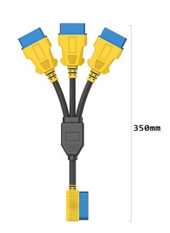 SYOSI OBD2 Extension Cable, OBDII Extend Cable 1 to 3 Cord OBDii Splitter, Full 16Pin Male to Female for Car OBD Diagnostic Extender Cord Connector Reinforced Nylon Material (35CM/13.8Inch)  - Image 2