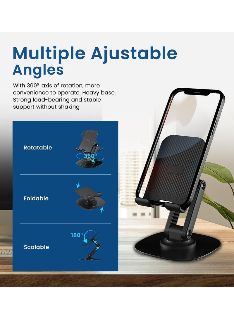 تشابي لاين  حامل معدني قابل للطي بزاوية 360° طراز CHAPPELINE ST34 - حامل موبايل قابل للطي - أسود - Image 5