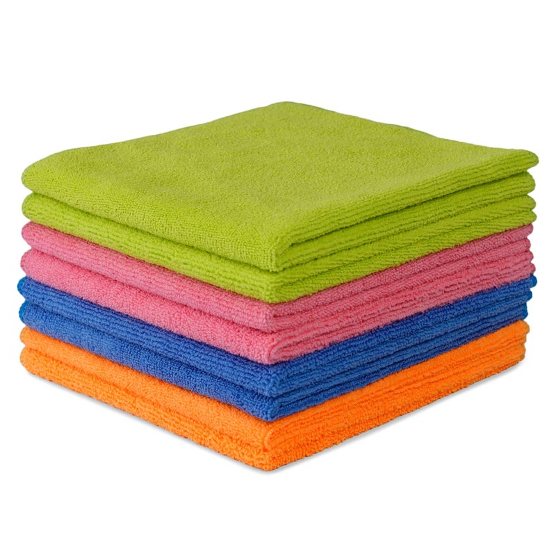 ShineXPro Microfiber Car Cleaning Cloth - All Purpose 300 GSM Microfiber Terry - 8Pcs - 40x40 cm - Microfiber Cloth for Car & Bike - Multipurpose use for Washing Polishing and Drying - Image 1