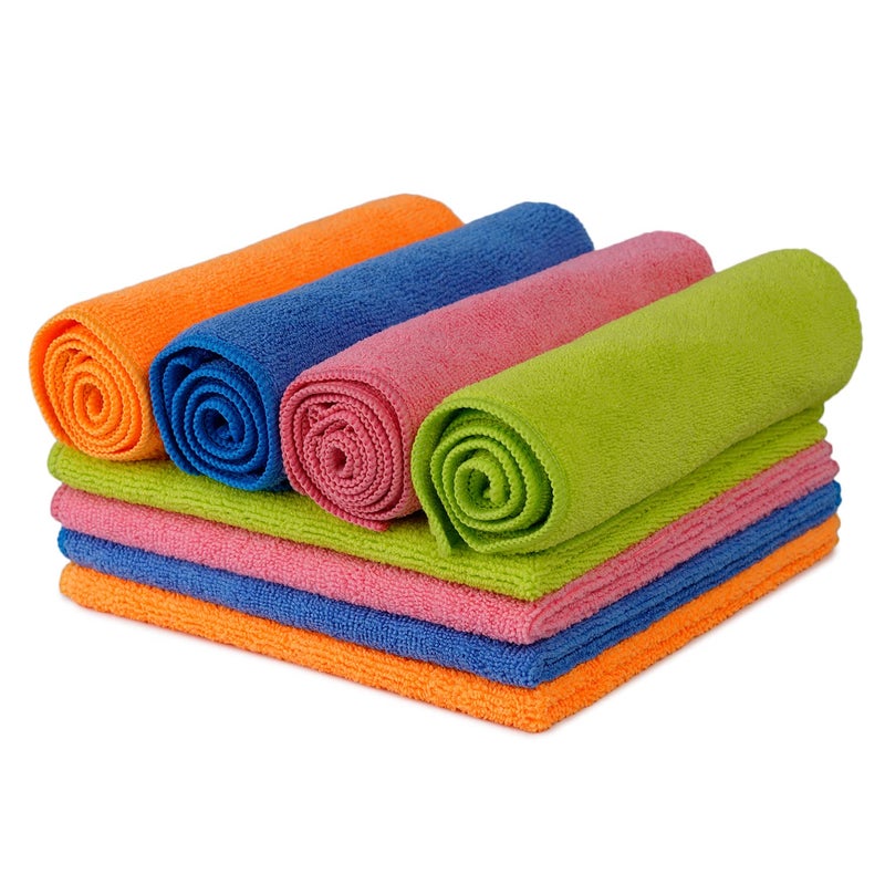 ShineXPro Microfiber Car Cleaning Cloth - All Purpose 300 GSM Microfiber Terry - 8Pcs - 40x40 cm - Microfiber Cloth for Car & Bike - Multipurpose use for Washing Polishing and Drying - Image 3