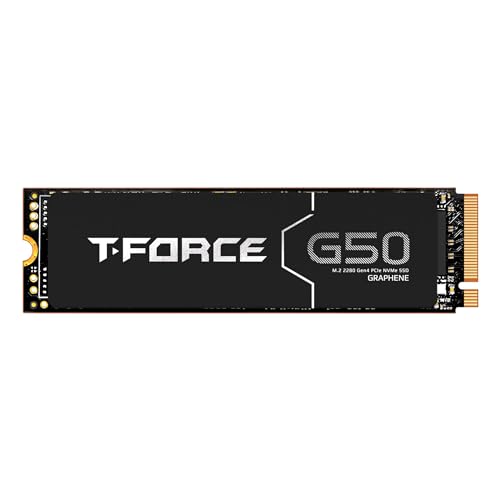 TEAMGROUP T-Force G50 1TB SLC Caching 3D TLC NAND NVMe InnoGrit PCIe Gen4x4 M.2 2280 Gaming SSD with Ultra-Thin Graphene Heat Spreader Works with PS5 Read/Write 5000/4800 MB/s TM8FFE001T0C129 - Image 1