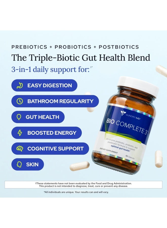 Gundry MD Bio Complete 3 - 3-in-1 Probiotic, Prebiotic & Postbiotic Formula for Gut Health, 30 Servings - Image 2