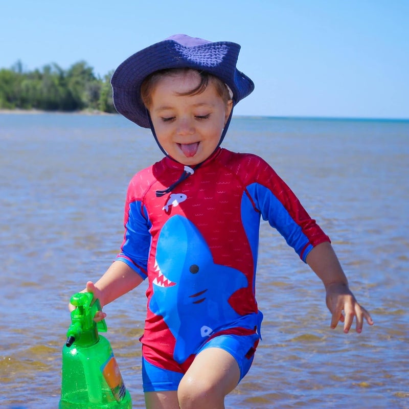 Zoocchini Unisex Baby One Piece Surf Suit - Sophie The Shark, Blue Shark, 2-3 Years - Image 4