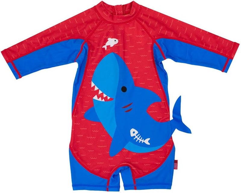 Zoocchini Unisex Baby One Piece Surf Suit - Sophie The Shark, Blue Shark, 2-3 Years - Image 1