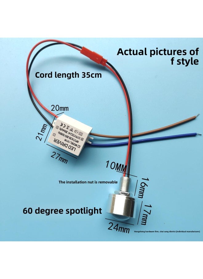 General - 220VLED Small Bulb Crystal Chandelier Aisle Lamp Table Lamp Light Source Lamp Bead Creative Model Instrument Lighting Spotlight-Specifications:220v Small Bulb Type A Astigmatism (with Mounting Screw - Image 1