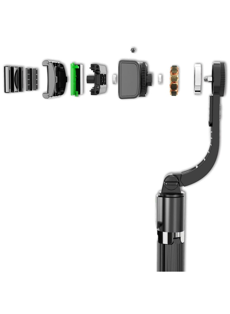 Tripod Selfie stick gimbal stabilizer for smartphones, with wireless remote control, 360° rotating auto balance stabilizer, portable mobile phone holder, for phones (Black) - Image 3