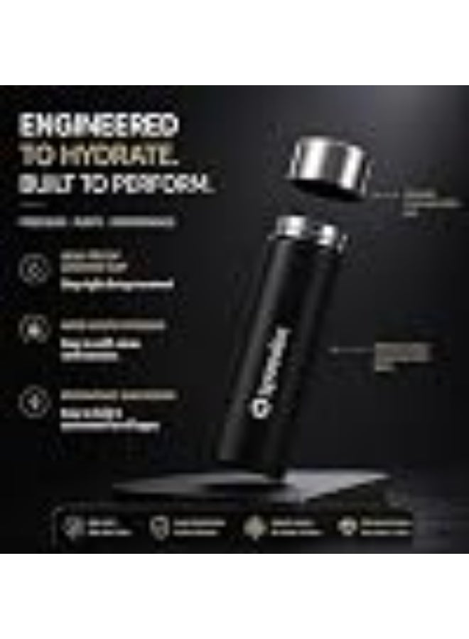Speedex Black Stainless Steel Water Bottle 1 Litre Set of 4 | Single Wall Water Bottles | BIS Approved Reusable Bottles for Kids & Adults | School, Office, Gym & Travel - Image 2