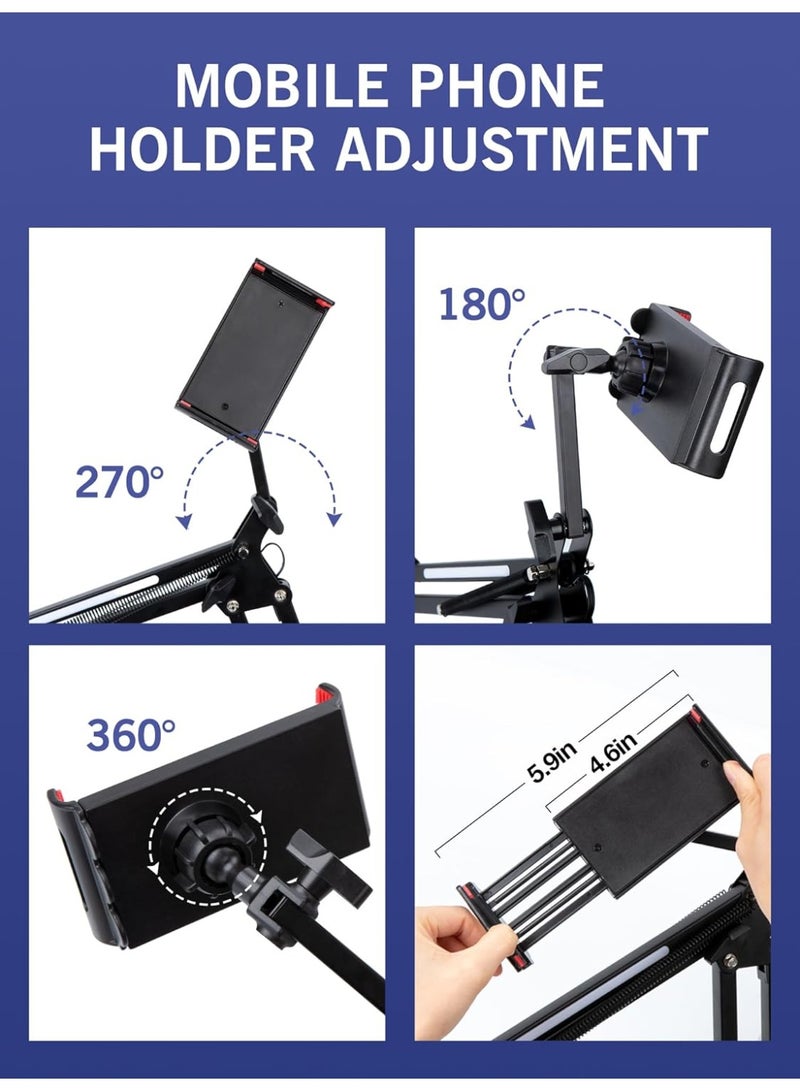 YQLIFE RGB Boom Arm - Mic Arm With RGB Light, Adjustable 11 Light Modes, Microphone Boom Arm With Adapter Compatible with Fifine Microphone, Blue Yeti, HyperX QuadCast and Most Gaming Mic - Image 5