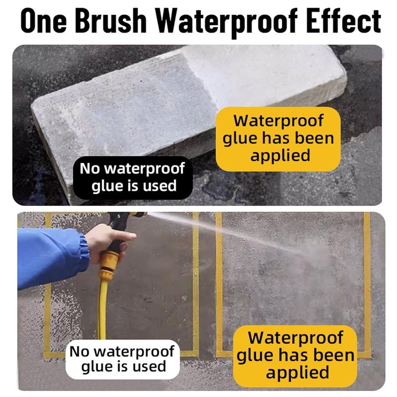 MAX-EMA GLOBAL ماكس إيما سائل مانع تسرب غير مرئي مقاوم للماء 500 جرام وكيل مضاد للتسرب لاصق قوي شفاف لرقع وتسرب سائل شفاف لإصلاح التسربات الداخلية والخارجية والفرشاة - Image 5