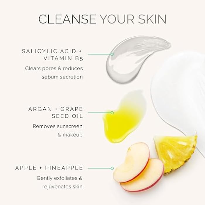 MDSolarSciences Wash Away One Step Cleanser, Gentle Foaming Oil Cleanser with Salicylic Acid, Apple & Pineapple Extracts, Hydrating, Exfoliating & Purifying Clean & Cruelty Free, 5 oz - Image 2