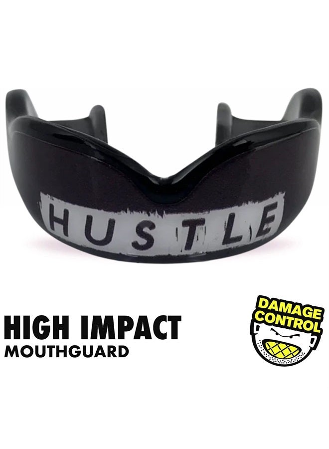 DAMAGE CONTROL حارس الفم عالي التأثير، حراس الفم للرياضات، الملاكمة، دربي التزلج، الهوكي، حارس الفم لللاكروس، حراس الفم مع ملاءمة فائقة وحماية ضد الصدمات (للراشدين، هاسل) - Image 4