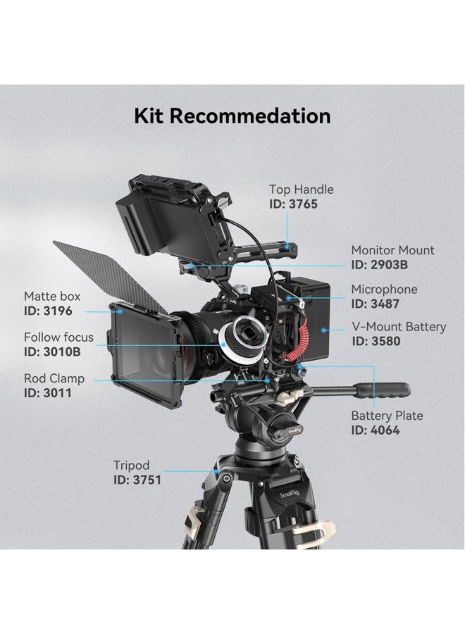 SmallRig Cage for Canon R8, Camera Cage for EOS R8 with1/4-20 Threaded Holes, 3/8"-16 Locating Holes for ARRI, Included Cold Shoe, QD Port and NATO Rail - 4212 - Image 5