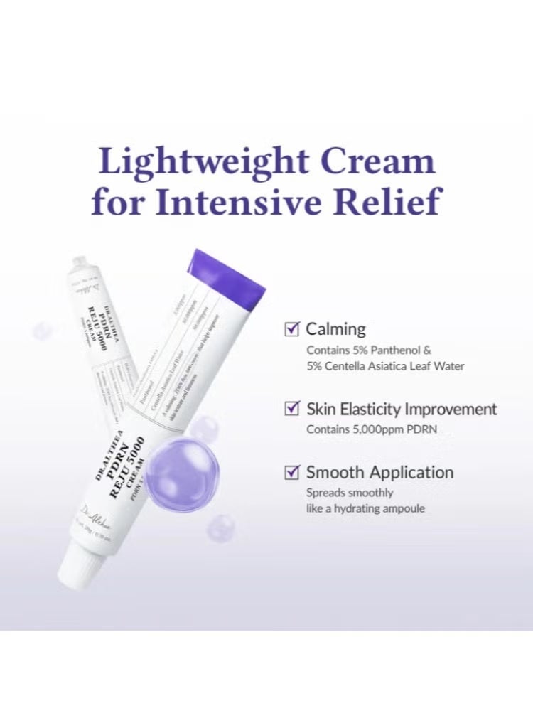 DrAlthea Dr.Althea PDRN Reju 5000 Cream | Biome PDRN Cream for Irritated, Sensitive Skin | Soothing Face Moisturizer with Panthenol and Centella | Korean Vegan Skin Care for All Skin Types, 0.7 Fl Oz - Image 3