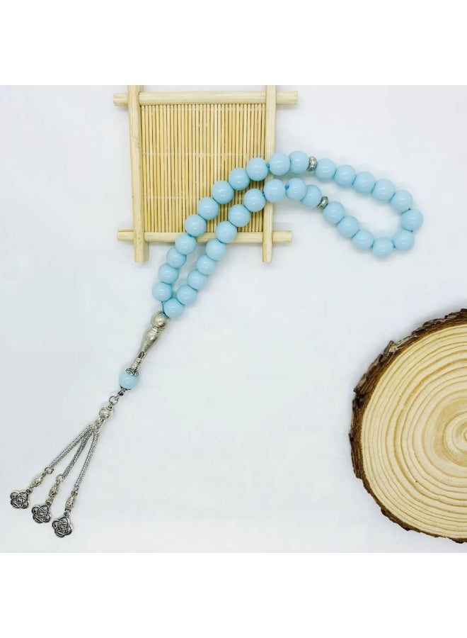 NIBEMINENT 33 Muslim Prayer Beads Light Blue/10mm 