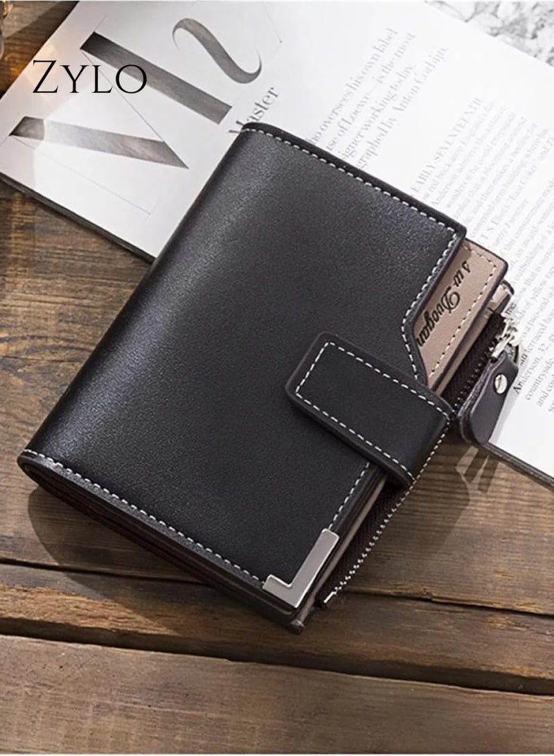 زيلو محفظة جلدية فاخرة للرجال - تصميم بفتحات متعددة للبطاقات من طبقتين، حامل للبطاقات والأموال، متينة، مانعة لتقنية تحديد الهوية بموجات الراديو - Image 5