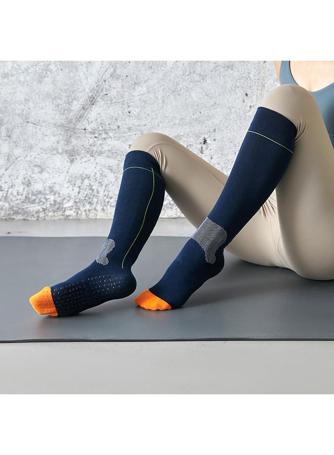 Bluejw Professional Women Non-slip Calf Long Yoga Socks Non-five Finger Round Head Pressure Sports Socks Pilates - Image 3