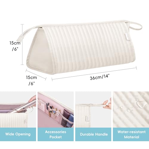 Lexeeco Dy son Air wrap Travel Case Hair Tools Travel Bag for Shark Flexstyle Carrying Case Portable Shark Hair Dryer Revlon Flat Curling Iron Organizer Beige - Image 3