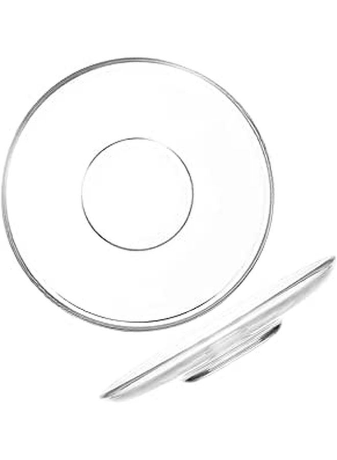 2 Polished Round Glass Saucers For Tea Cups Appetizer Serving Plates Sturdy Dessert Dishware - Image 1