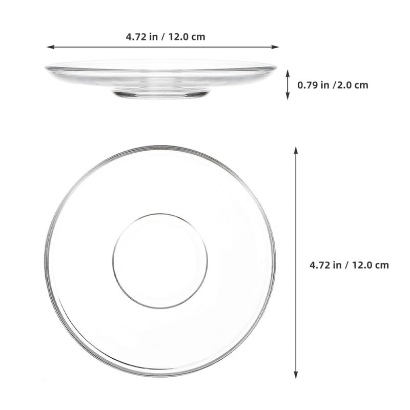 2 Polished Round Glass Saucers For Tea Cups Appetizer Serving Plates Sturdy Dessert Dishware - Image 3