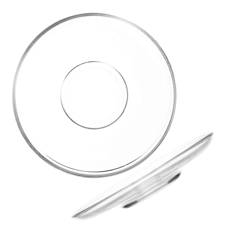 2 Polished Round Glass Saucers For Tea Cups Appetizer Serving Plates Sturdy Dessert Dishware - Image 2