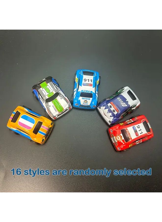16 Pcs Pull Back Toy Cars Durable Plastic 16 Random Styles Gift For Kids Party - Image 1