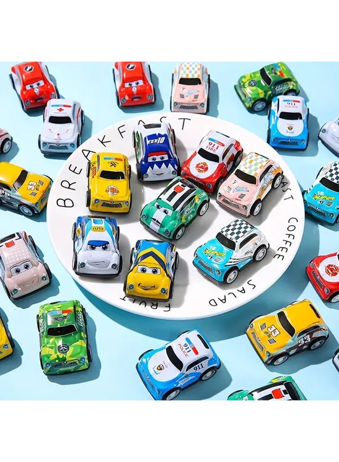 16 Pcs Pull Back Toy Cars Durable Plastic 16 Random Styles Gift For Kids Party - Image 3