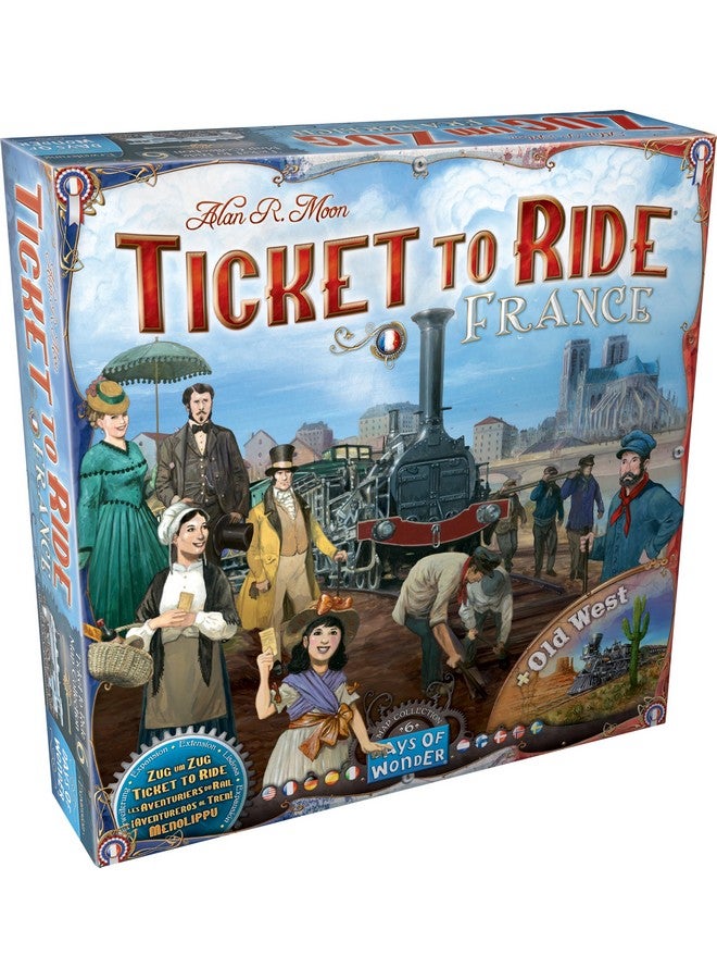 Days of Wonder Ticket to Ride France + Old West Board Game EXPANSION - Train Route Strategy Game, Fun Family Game for Kids & Adults, Ages 8+, 2-6 Players, 30-60 Minute Playtime, Made by Days of Wonder - Image 1