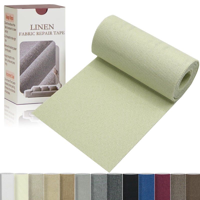 Gheeidau Linen Repair Tape 4x70 Inch SelfAdhesive Couch Patch Repair Fabric Patch for FurnitureSofasCushionChairsBagsLinen GoodsOffWhite - Image 2