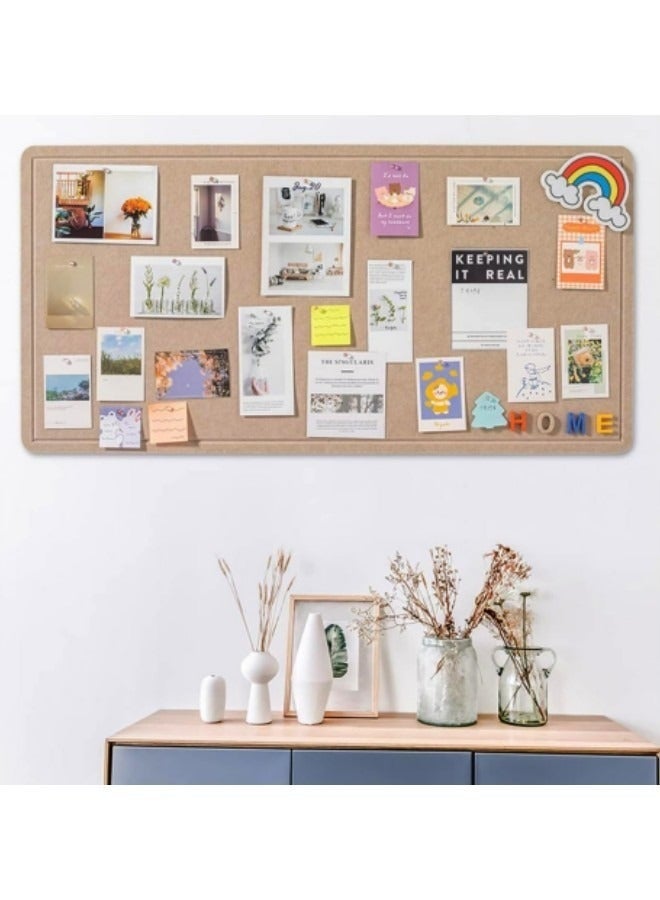 Bukela Foldable Large Felt Bulletin Board, Folding Cork Board Alternative, Decorative Picture Framed Display Board with 20 Rose Pins, Camel 90*120cm - Image 4