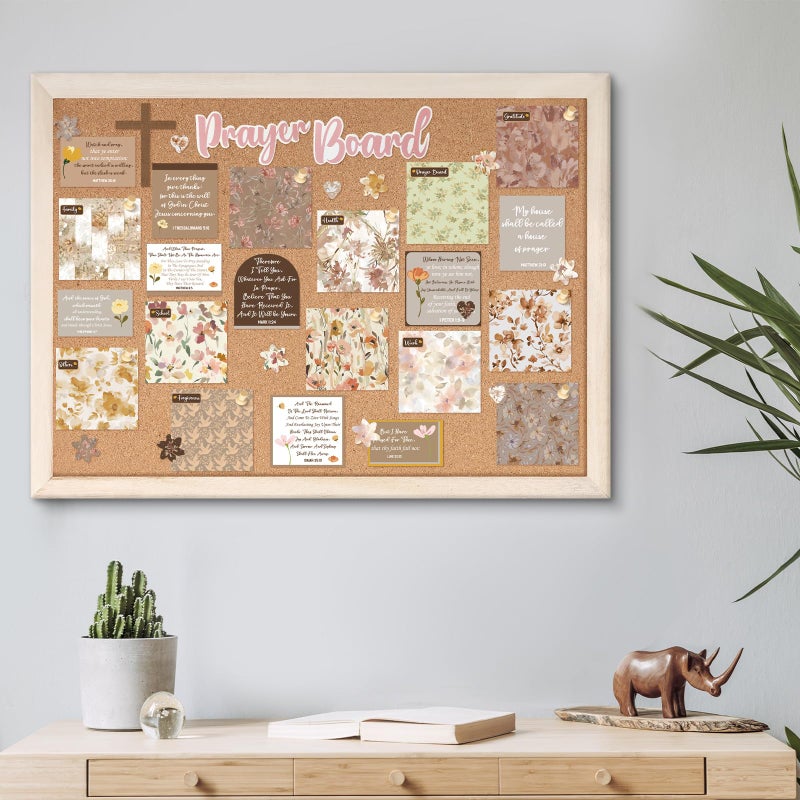 Chunful 100 Pcs Prayer Board Kit Prayer Supplies for Women with Pins Envelope and Bible Verse Quotes Floral Christian Gift DIY Wall Art for Living Room Office(Not Including Board) - Image 5