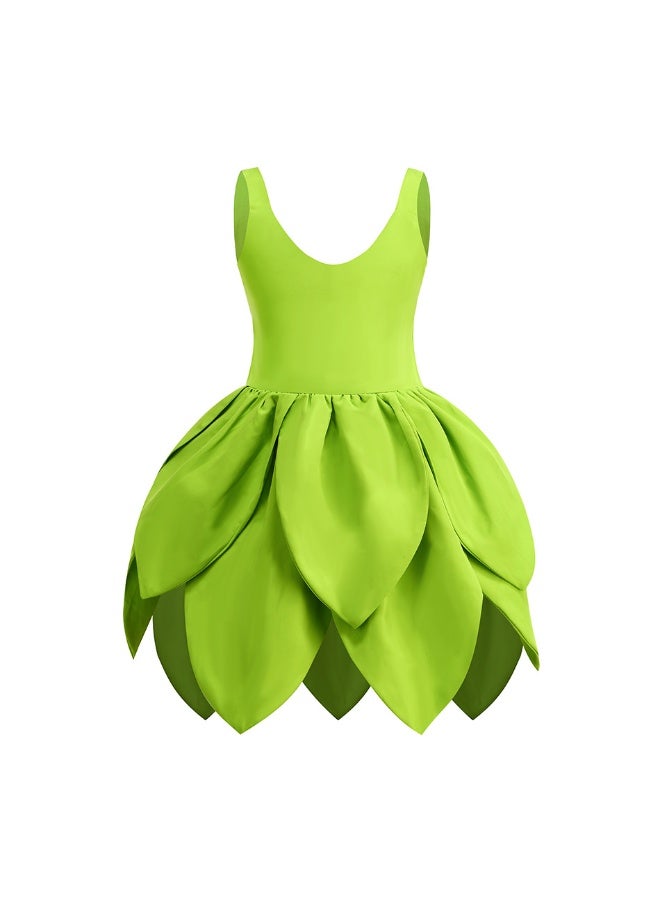 NIBEMINENT New Halloween Green elf dress, Princess Tianna and Tinker Bell children's performance costume - Image 1
