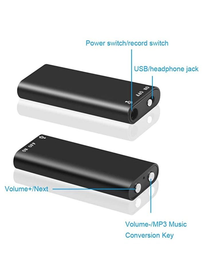 Only 0.3 inches thick,Mini Voice Activated Recorder,Digital Audio Recorder,Small Listening Device (16GB)